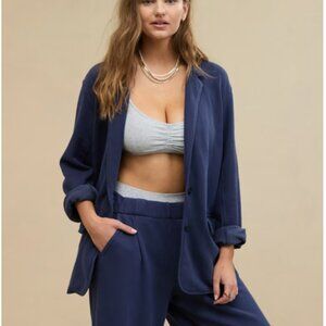 NWT Aerie Real Good Fleece Blazer Streetwear Academia Athleisure Preppy XXS